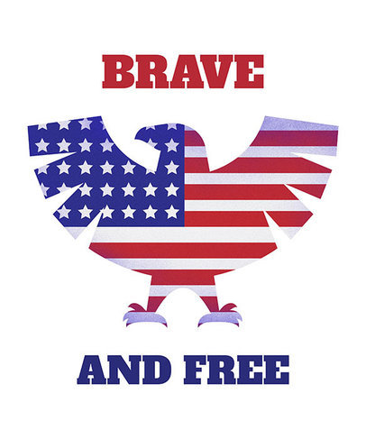 Patriotic American Eagle T-Shirt Design Template