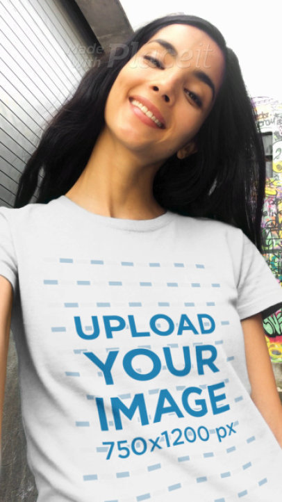Selfie Video of a Woman Wearing a T-Shirt