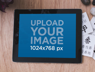 Black iPad Wood Table Japanese