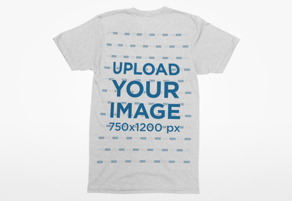 Back View Mockup of a Tee Lying on a Solid Color Surface 