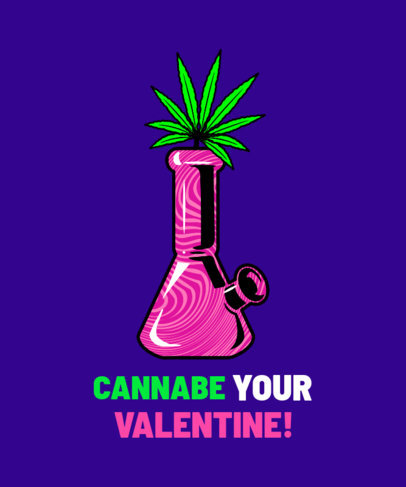 Cartoonish Marijuana T-Shirt Design Maker with a Valentine's Theme