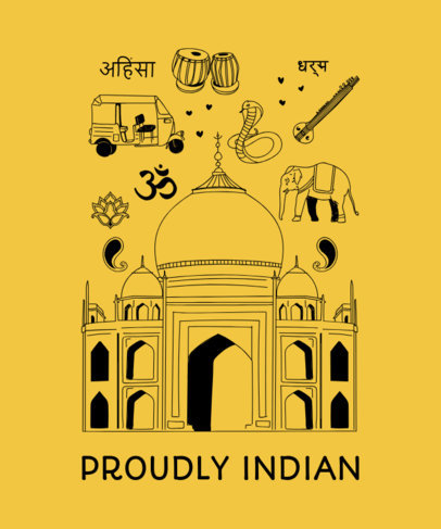 Illustrated Indian T-Shirt Design Generator with a Patriotic Theme