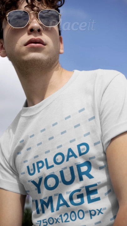 T-Shirt Video Featuring a Cool Young Man with Sunglasses 
