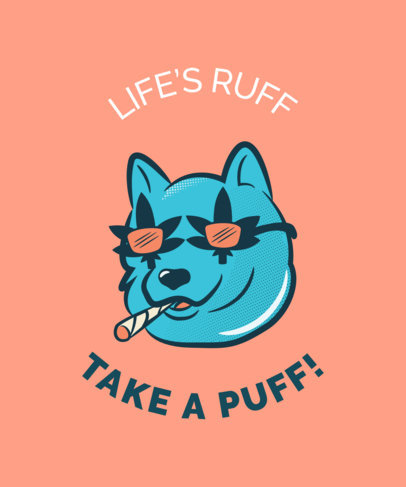 Cannabis-Themed T-Shirt Design Maker with Pets Illustrations