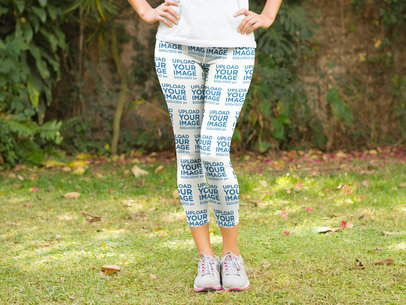 Leggings Mockup of a Woman Standing in a Park