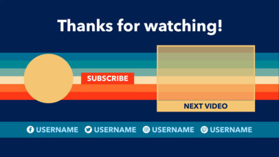 Colorful YouTube End Card Design Template