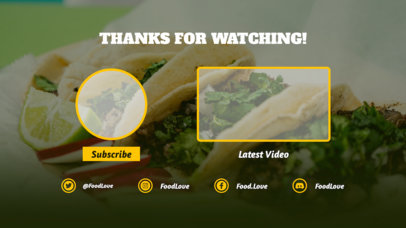 YouTube End Card Maker with Food in the Background