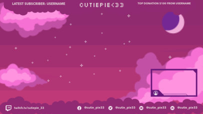 Twitch Overlay Design Template with Pixel Art 1250