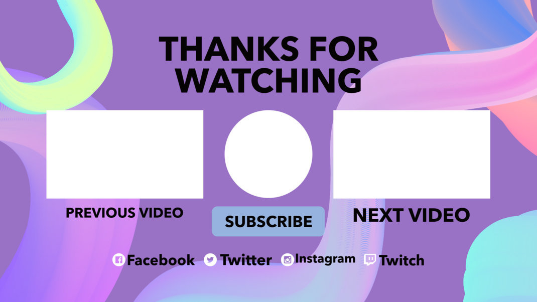 Placeit - YouTube End Card Template with Pastel Tones