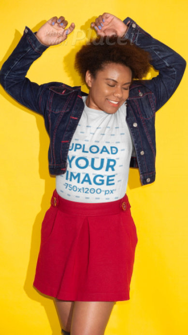 T-Shirt Video of a Woman Dancing in Stop Motion