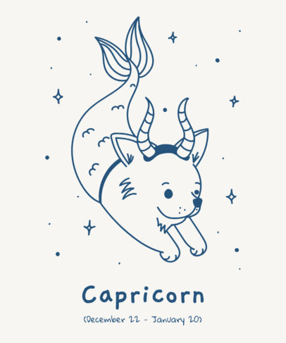 Zodiac T-Shirt Design Template with Illustrated Animals 1427