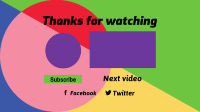 YouTube End Screen Template with an Abstract Geometric Background
