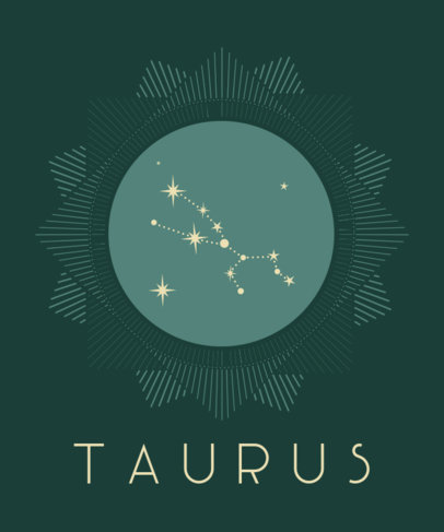 Illustrated Zodiac T-Shirt Design Template