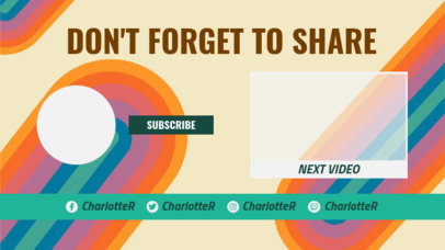 YouTube End Card Design Template with Rainbow Colors 1438c