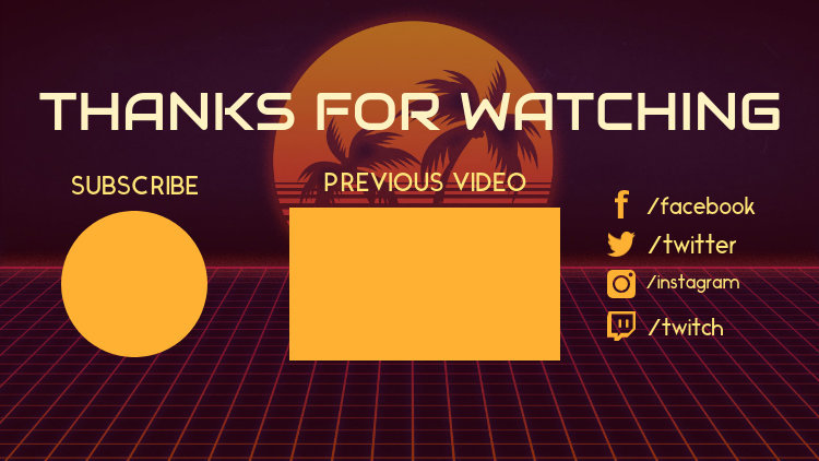 Placeit YouTube End Screen Maker with an 80s Theme