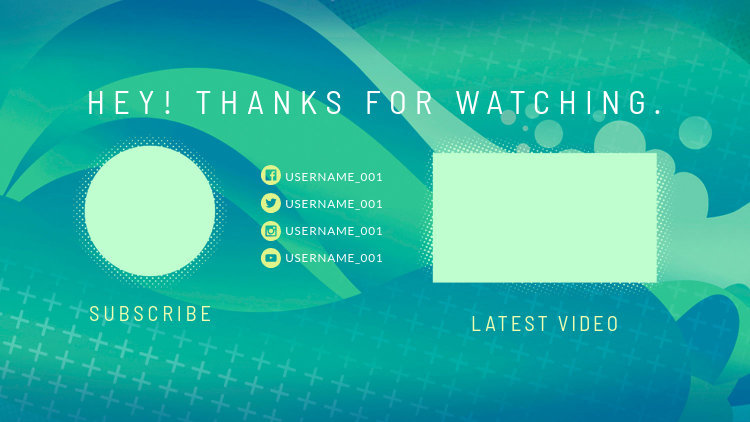 Placeit - YouTube End Screen Template with a Dynamic Flat Design