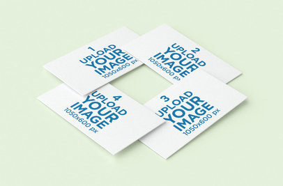 Mockup of Four Overlapping Business Cards with a Plain Background 43-el