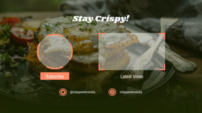 YouTube End Screen Template Featuring Food Backgrounds
