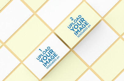  Business Card Mockup with a Grid Pattern 46 el
