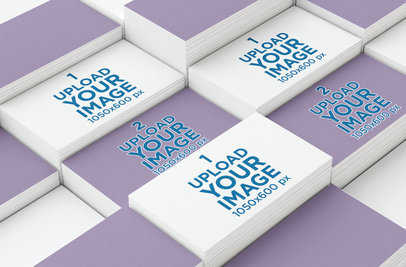 Mockup of Different-Sized Piles of Business Cards
