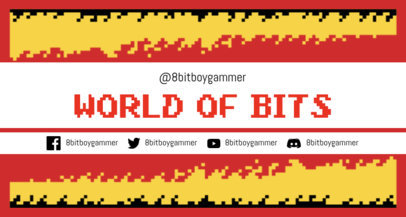 Twitch Banner Maker with 8-Bit Patterns and Retro Design