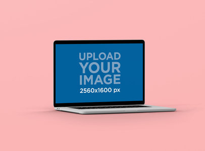 Minimal MacBook Pro Mockup with a Single Color Background 61-el