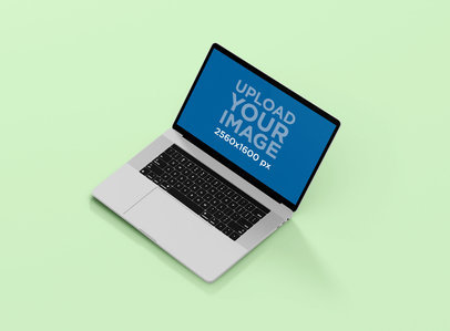 Laptop Screen Mockup Featuring a MacBook Pro Against a Flat Background