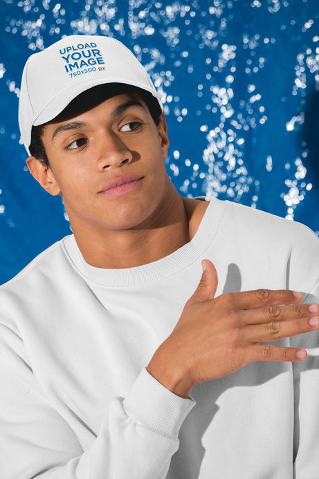 Dad Hat Mockup Featuring a Man in a Cool Pose