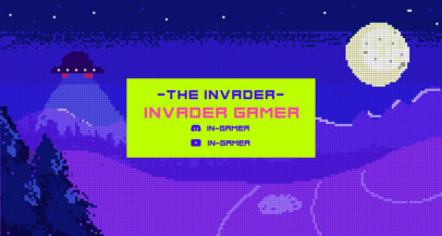 Twitch Banner Maker with a Retro Alien Game Theme