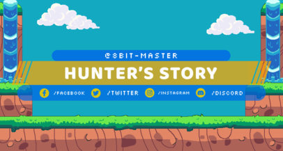 Twitch Banner Maker Featuring an 8-Bit Background