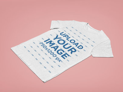 Heather Tee Mockup Featuring a Minimal Plain Background 