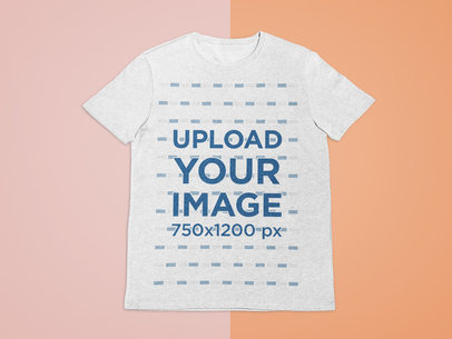 T-Shirt Mockup Lying Against a Minimalist Bicolored Surface 27679