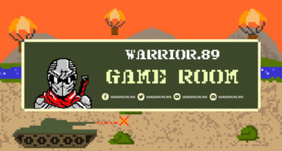 Twitch Banner Creator with an 8-Bit Warrior Character