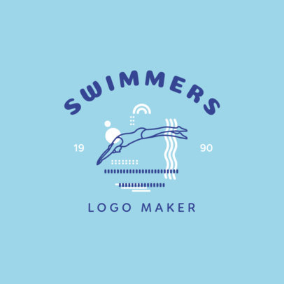 Swimming Logo Creator with a Woman Diving Clipart 