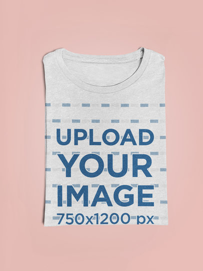 Minimal Mockup of a Folded Heather T-Shirt Lying on a Colored Surface