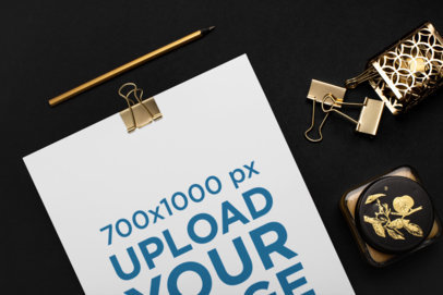 A4 Letterhead Mockup Featuring Golden Office Supplies