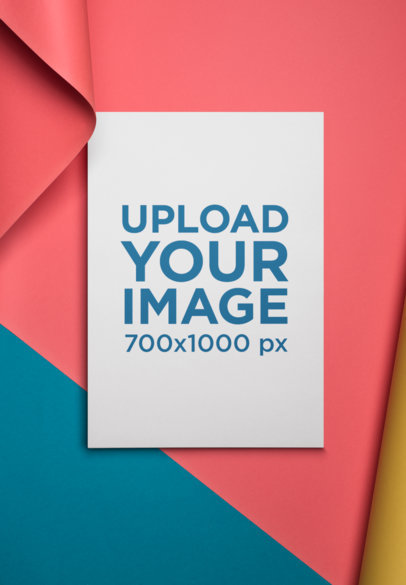 A4 Letterhead Mockup Featuring a Set of Folded Color Paper 27221