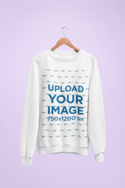 Mockup of a Crewneck Sweatshirt for Men on a Hanger