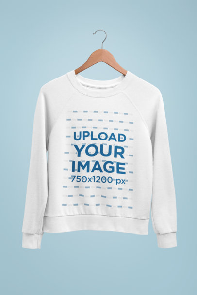 Crewneck Sweatshirt Mockup on a Wooden Hanger