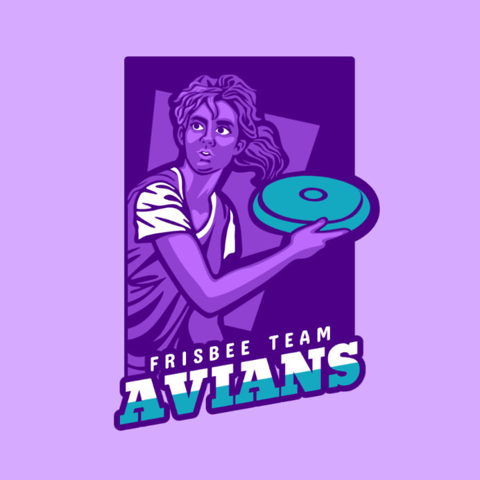 Placeit - Frisbee Team Logo Generator with People Illustrations
