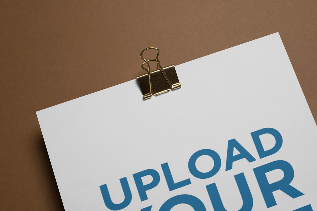 Mockup of an A4 Letterhead Lying on a Solid Surface