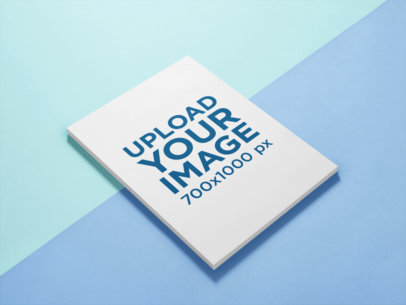 Mockup of an A4 Letterhead over a Surface with Two Colors