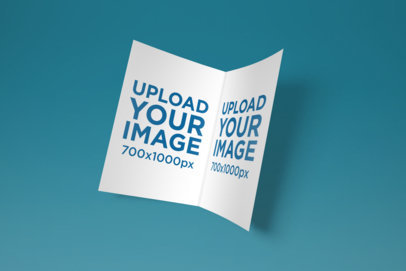 A5 Brochure Mockup Floating Against a Minimalist Surface