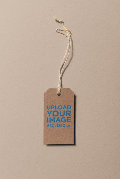 Brand Tag Mockup with a Twine String