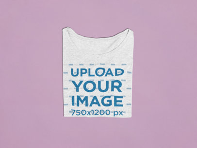 Mockup of a Folded Heather T-Shirt Against a Flat Custom Background