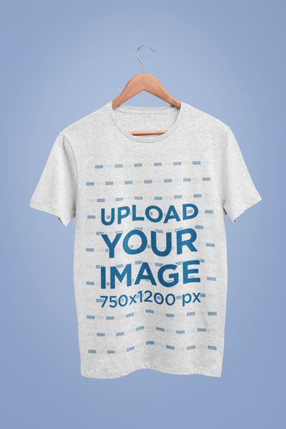 Heather Tee Mockup with a Hanger Floating  Against a Flat Wall 27733