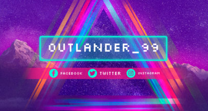 Twitch Banner Template with Retro Neon Lights
