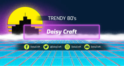 Synthwave Aesthetic Twitch Banner Maker with an Abstract Open Ocean 1502l