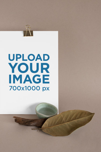 A4 Letterhead Mockup Featuring a Minimalistic Natural Setting