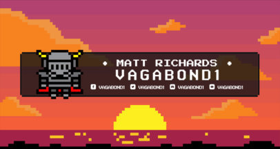 8-Bit Style Twitch Banner Template with a Retro Theme
